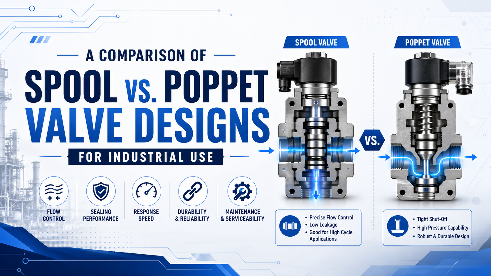 Comparaison technique des distributeurs a tiroir et des distributeurs a clapet pour les applications industrielles