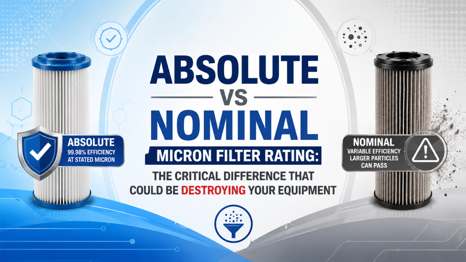 So sánh cấp lọc micron tuyệt đối và danh định cho bộ lọc khí nén bảo vệ thiết bị
