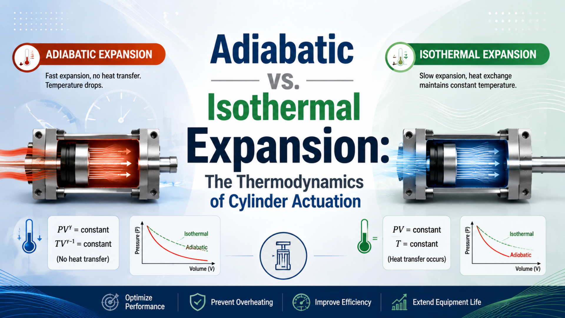 Adiabatische vs. isotherme Expansion: Thermodynamik der Zylinderbetätigung