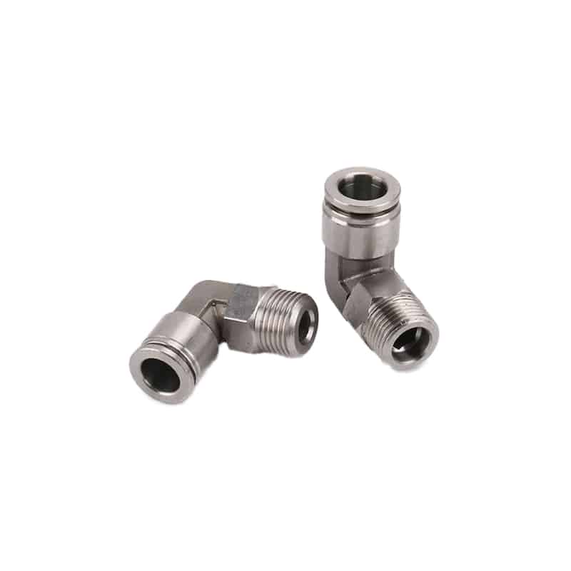 316 stainless male elbow push-in fitting whose body, seal, tube, and external chemical exposure require separate verification