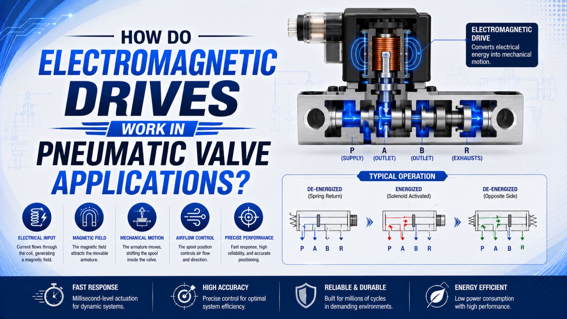 Image principale : fonctionnement des commandes électromagnétiques dans les applications de vannes pneumatiques