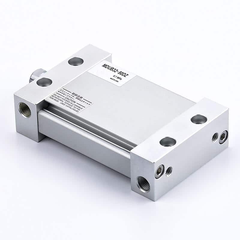 SMC MDUB32 plate cylinder showing a low-profile oval-piston product format