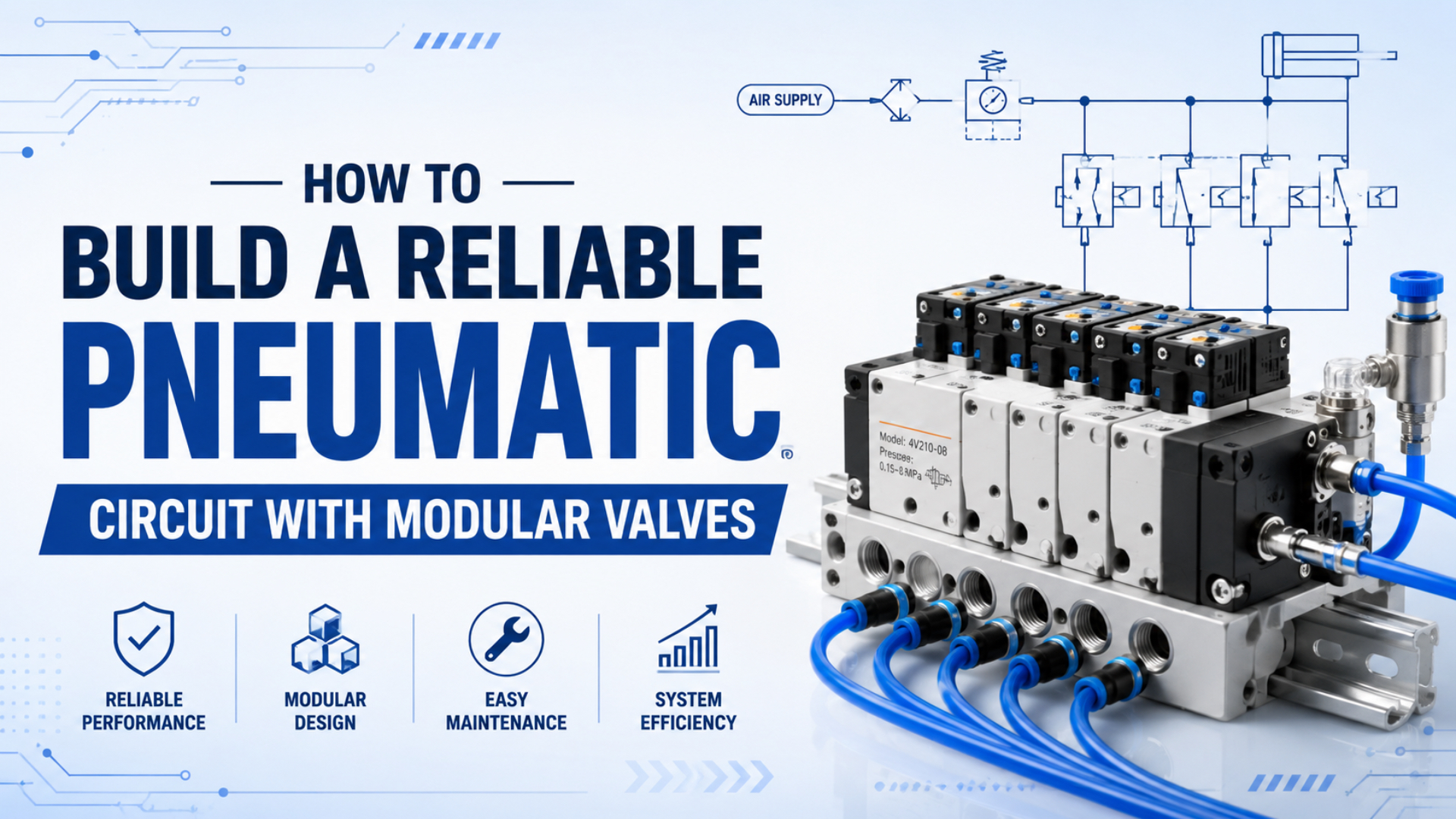 Circuit pneumatique fiable construit avec des distributeurs modulaires