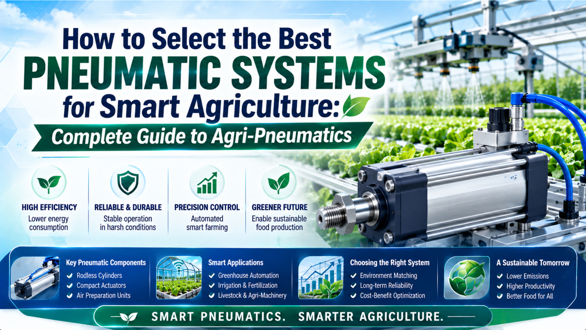 Imagem de destaque: Como selecionar os melhores sistemas pneumáticos para a agricultura inteligente: guia completo de pneumática agrícola