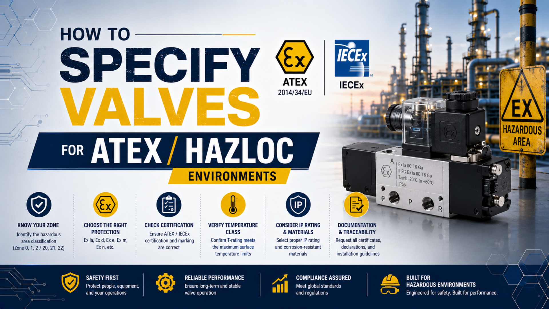 Spécification d’un distributeur pneumatique pour un environnement ATEX ou HazLoc