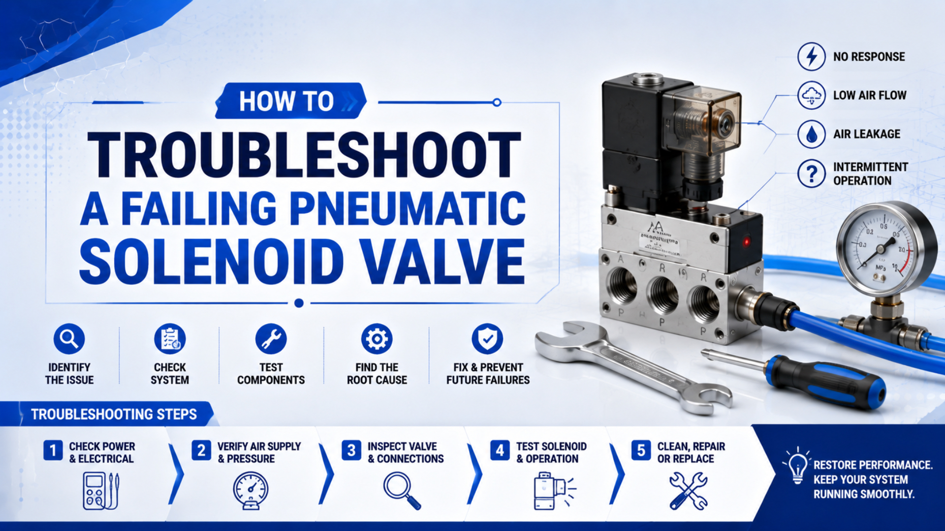 Diagnostic méthodique d'une électrovanne pneumatique défaillante