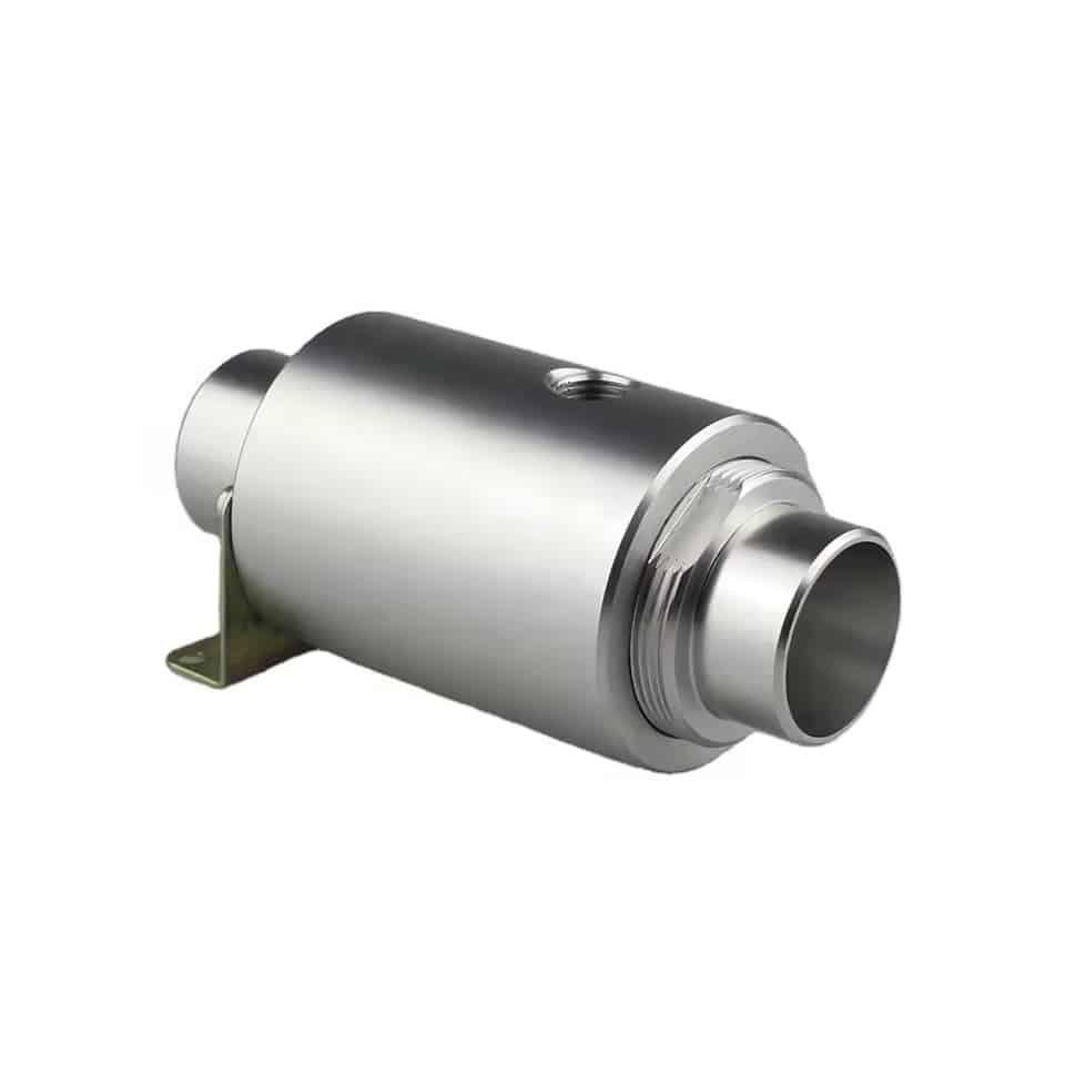 Industrial air flow amplifier with an annular compressed-air inlet and open central passage