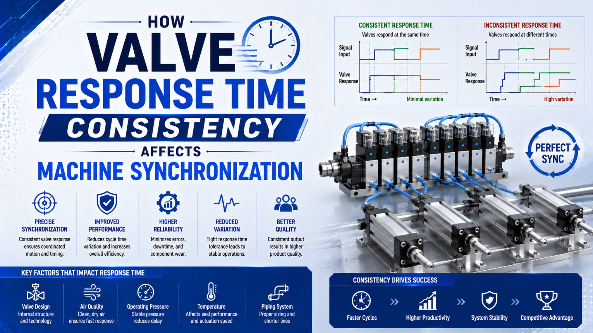 Image à la une : constance du temps de réponse des vannes et synchronisation des axes de machine