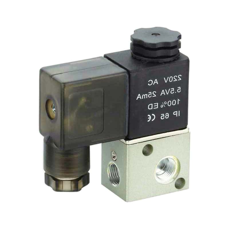 Compact 3/2-way pneumatic solenoid valve suitable for a distributed or near-actuator installation.