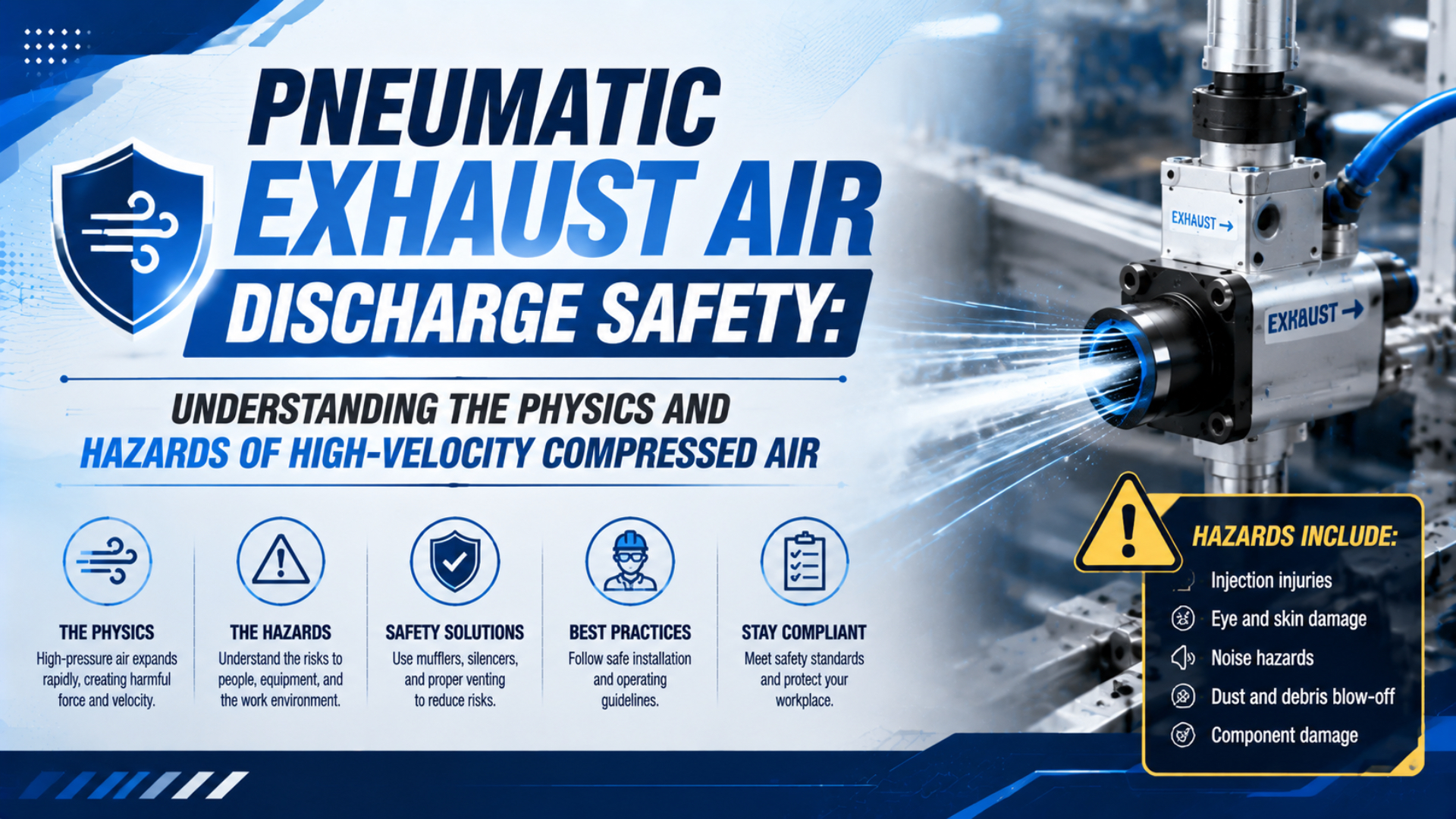 Sécurité de l’évacuation d’air pneumatique : physique et risques de l’air comprimé à grande vitesse — image de couverture