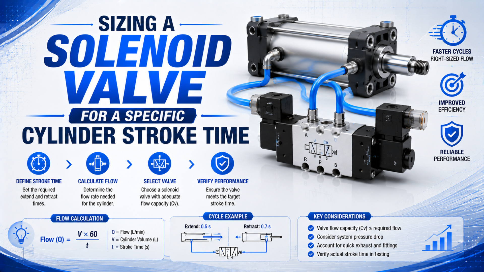 Hình ảnh nổi bật về Tính chọn van solenoid cho thời gian hành trình xi lanh cụ thể