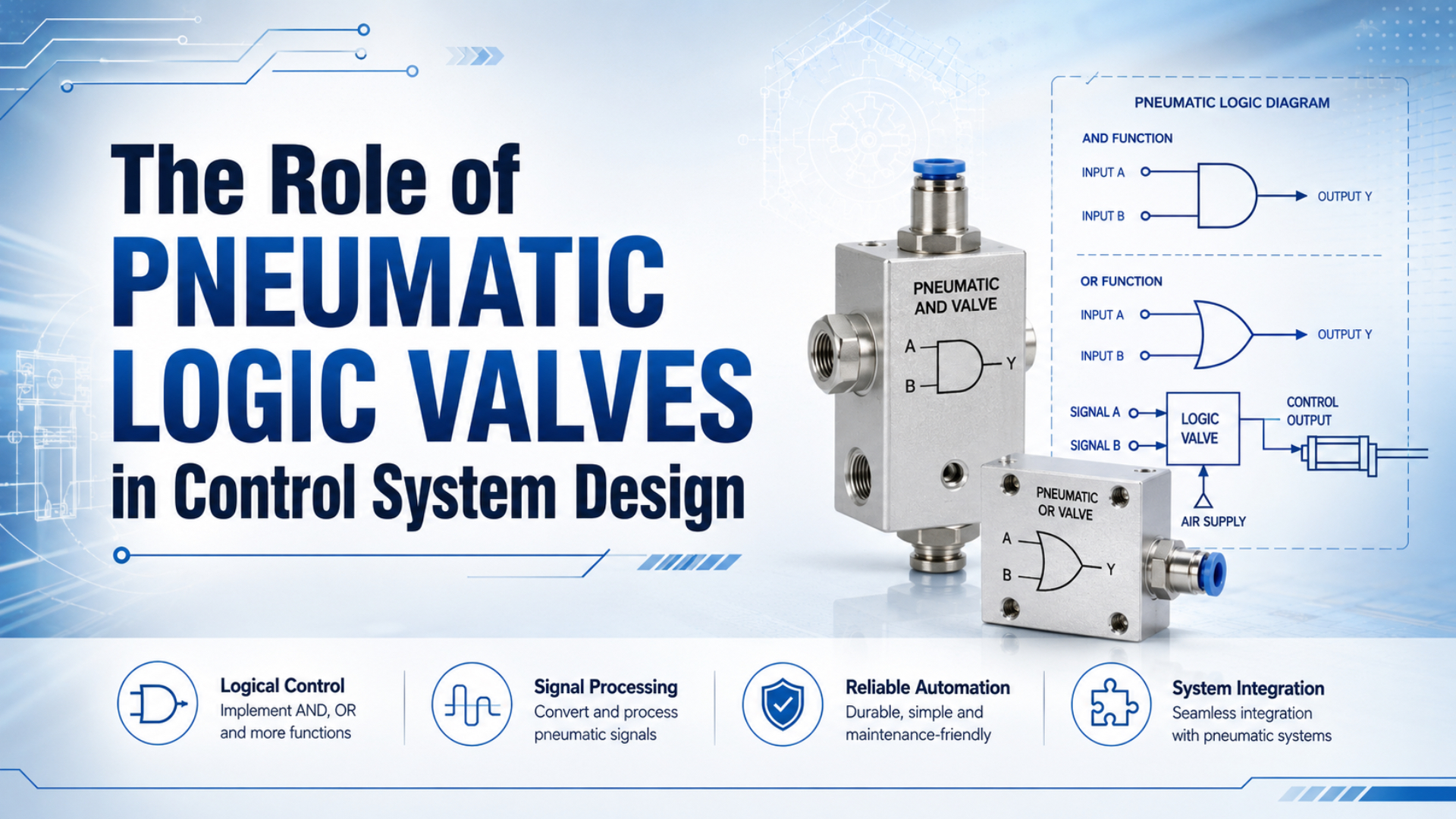 Rôle des valves logiques pneumatiques dans la conception d'un système de commande