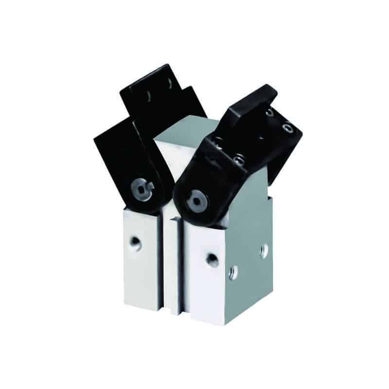 XHW series angular pneumatic gripper with two pivoting jaws for part handling