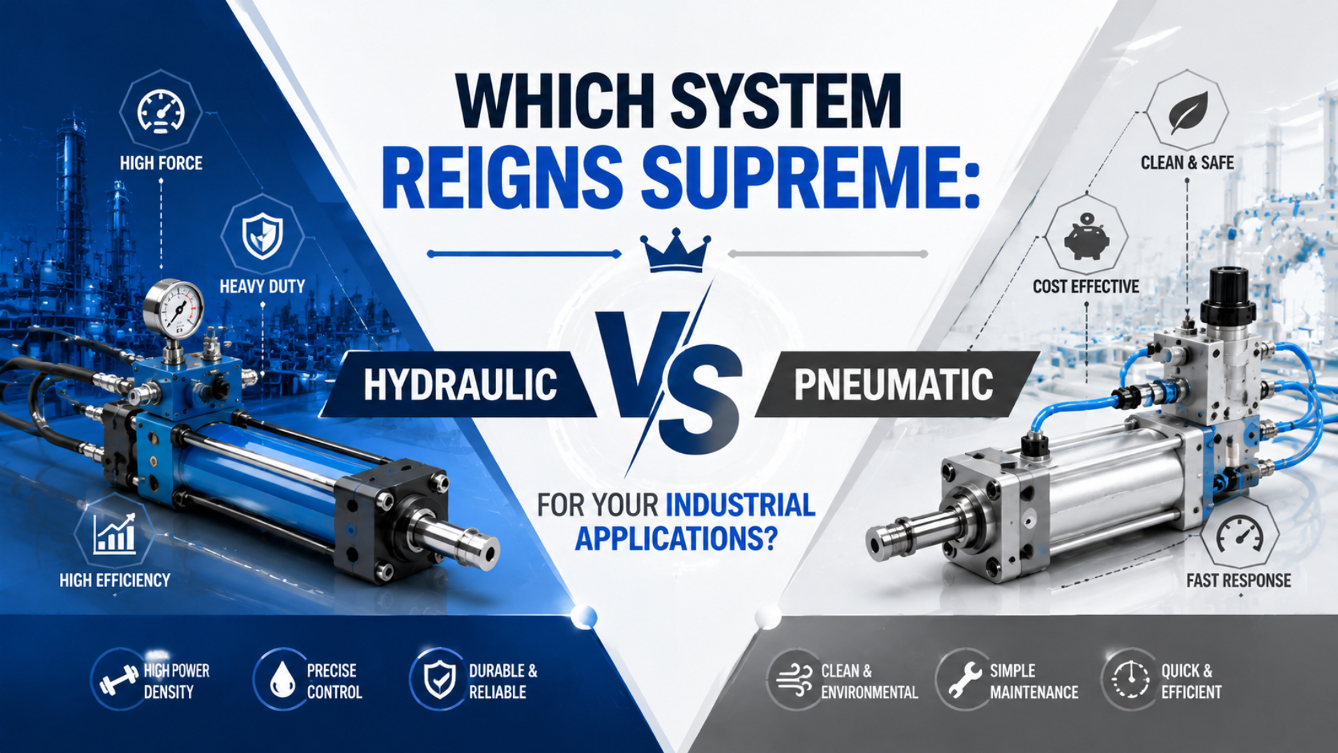 Vergleich von Hydraulik- und Pneumatiksystemen für industrielle Anwendungen