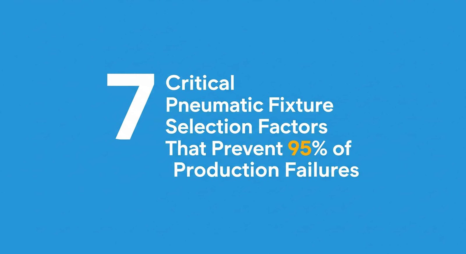 7 Critical Pneumatic Fixture Selection Factors That Prevent 95% of Production Failures