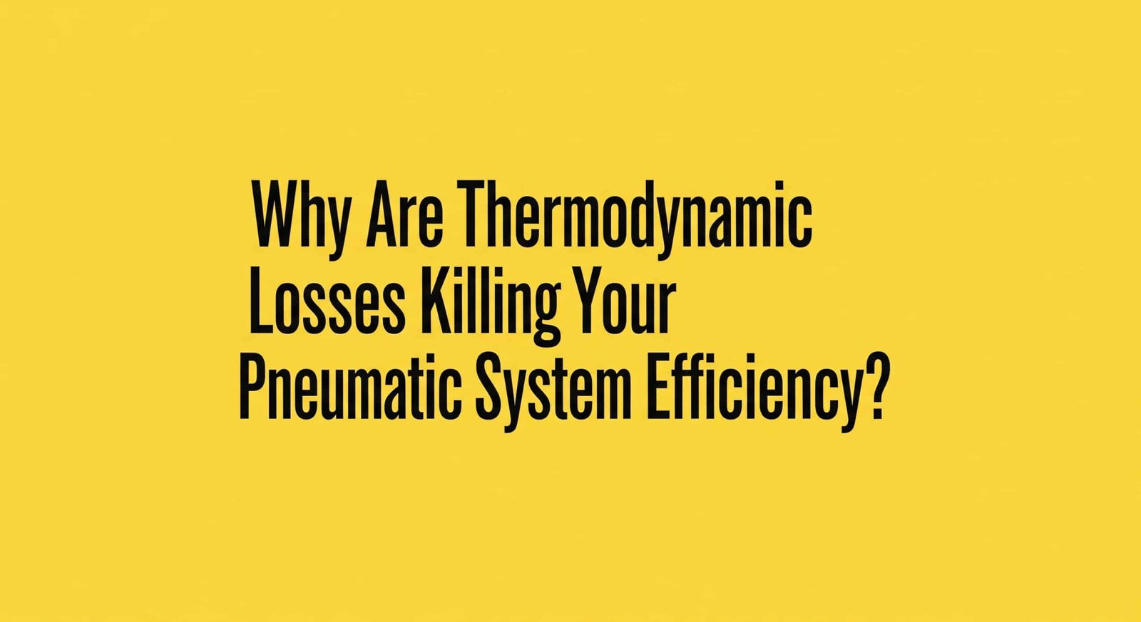 Termodinamik Kayıplar Pnömatik Sistem Verimliliğinizi Neden Öldürüyor?