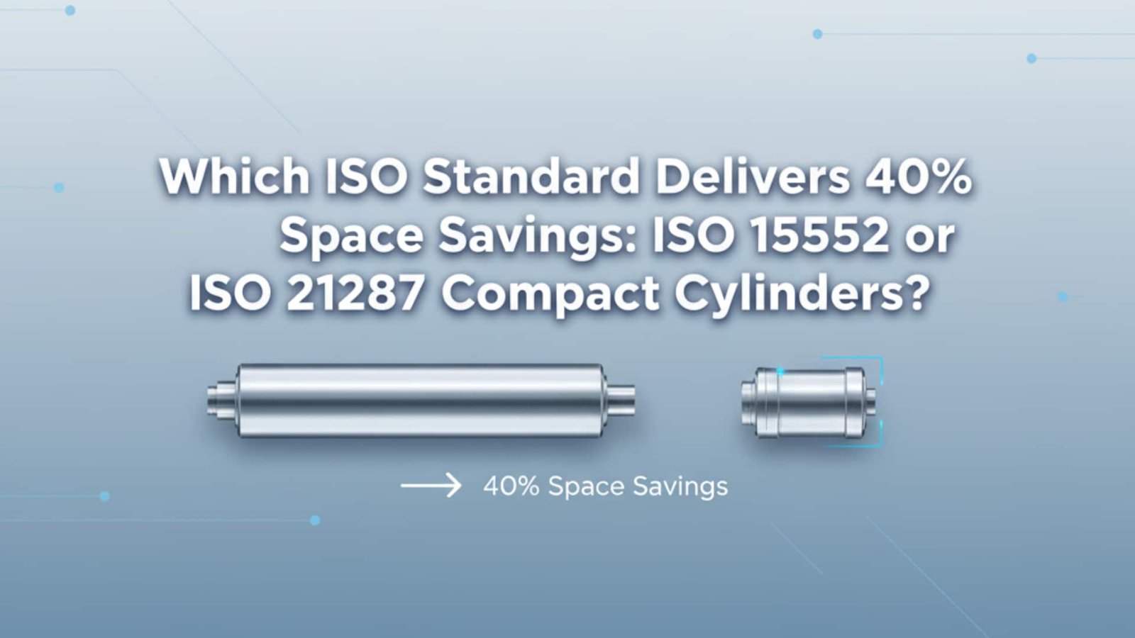 Vilken ISO-standard ger 40% utrymmesbesparing - ISO 15552 eller ISO 21287 kompakta cylindrar?
