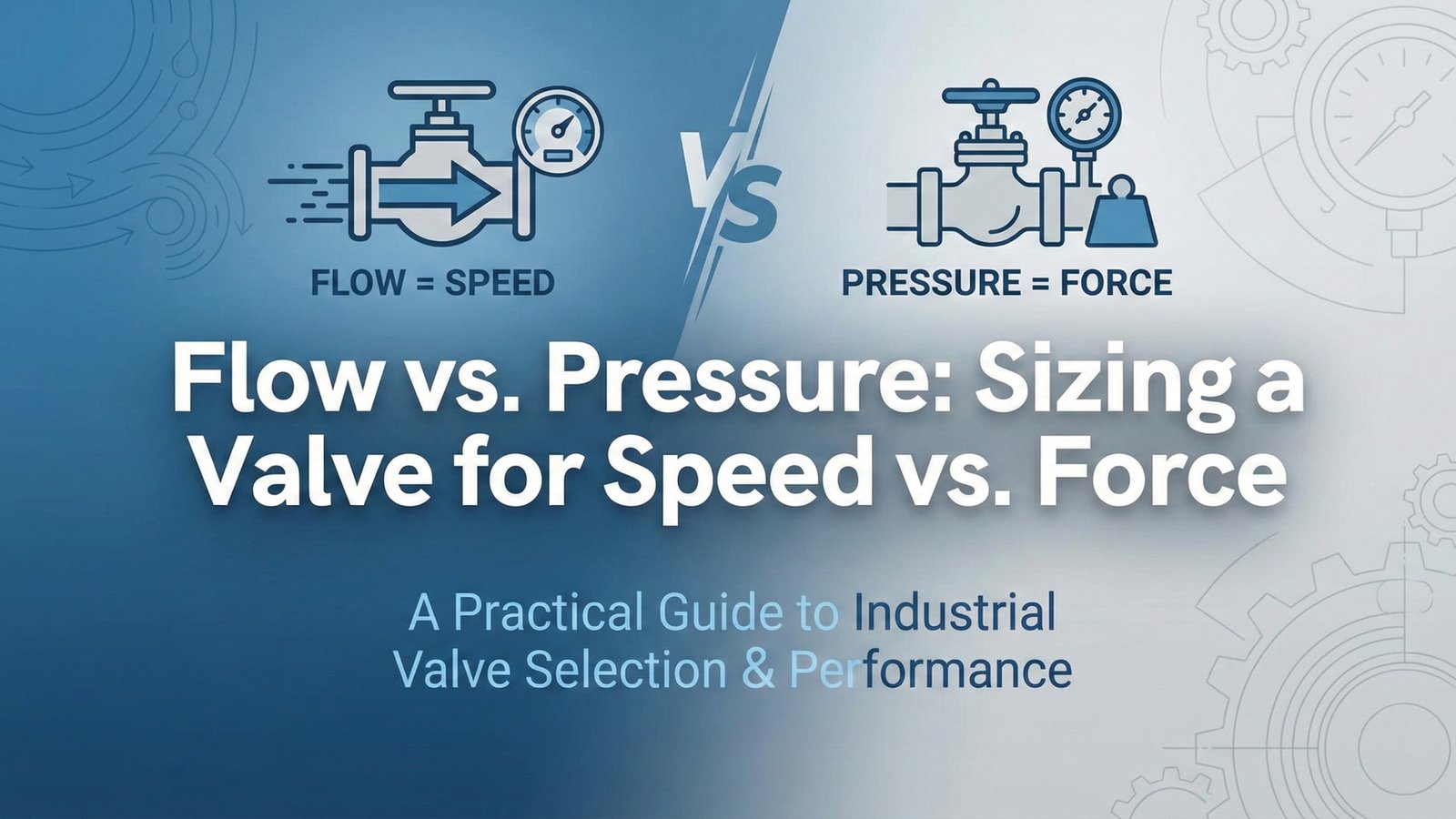 Plūsma pret spiedienu – vārsta izmēra izvēle atkarībā no ātruma un spēka