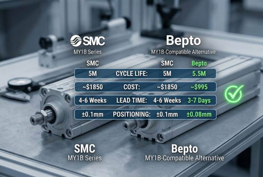 ทางเลือกของกระบอกสูบไร้ก้าน SMC: รักษาคุณภาพในขณะที่ลดต้นทุน - กระบอกสูบไร้ก้าน & โซลูชันนิวเมติกส์ โดย Bepto.