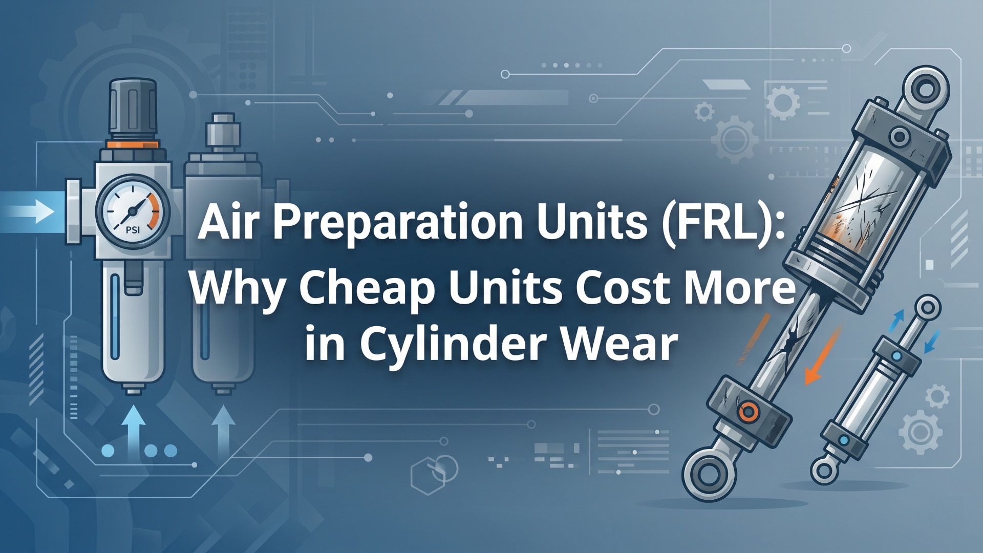Unidades de preparação de ar (FRL) - Porque é que as unidades baratas custam mais em desgaste do cilindro