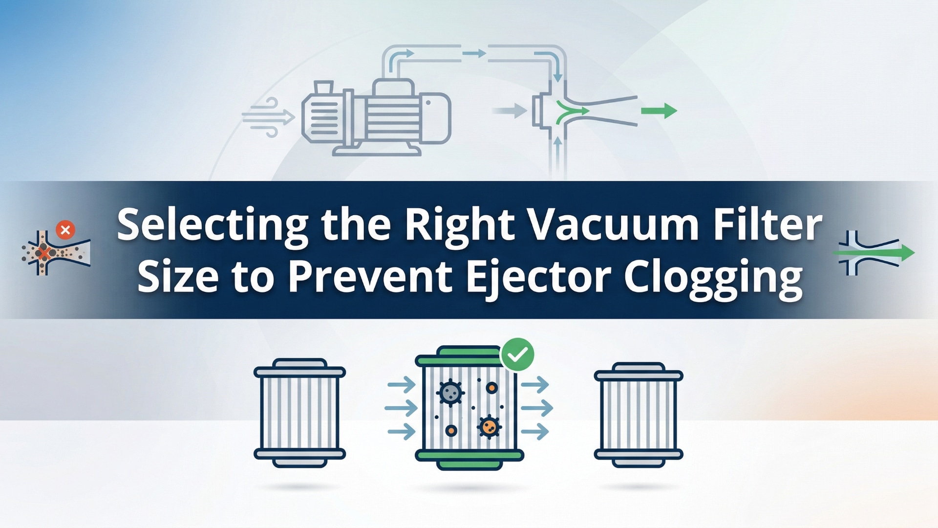 การเลือกขนาดตัวกรองสูญญากาศที่เหมาะสมเพื่อป้องกันการอุดตันของอีเจกเตอร์