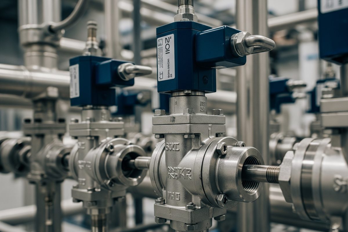 Fluidni solenoidni ventili izrađeni od materijala otpornih na hemikalije, za rukovanje raznim hemikalijama, rastvaračima i kiselinama u doziranju, miješanju i prijenosu u postrojenju za obradu hemikalija.