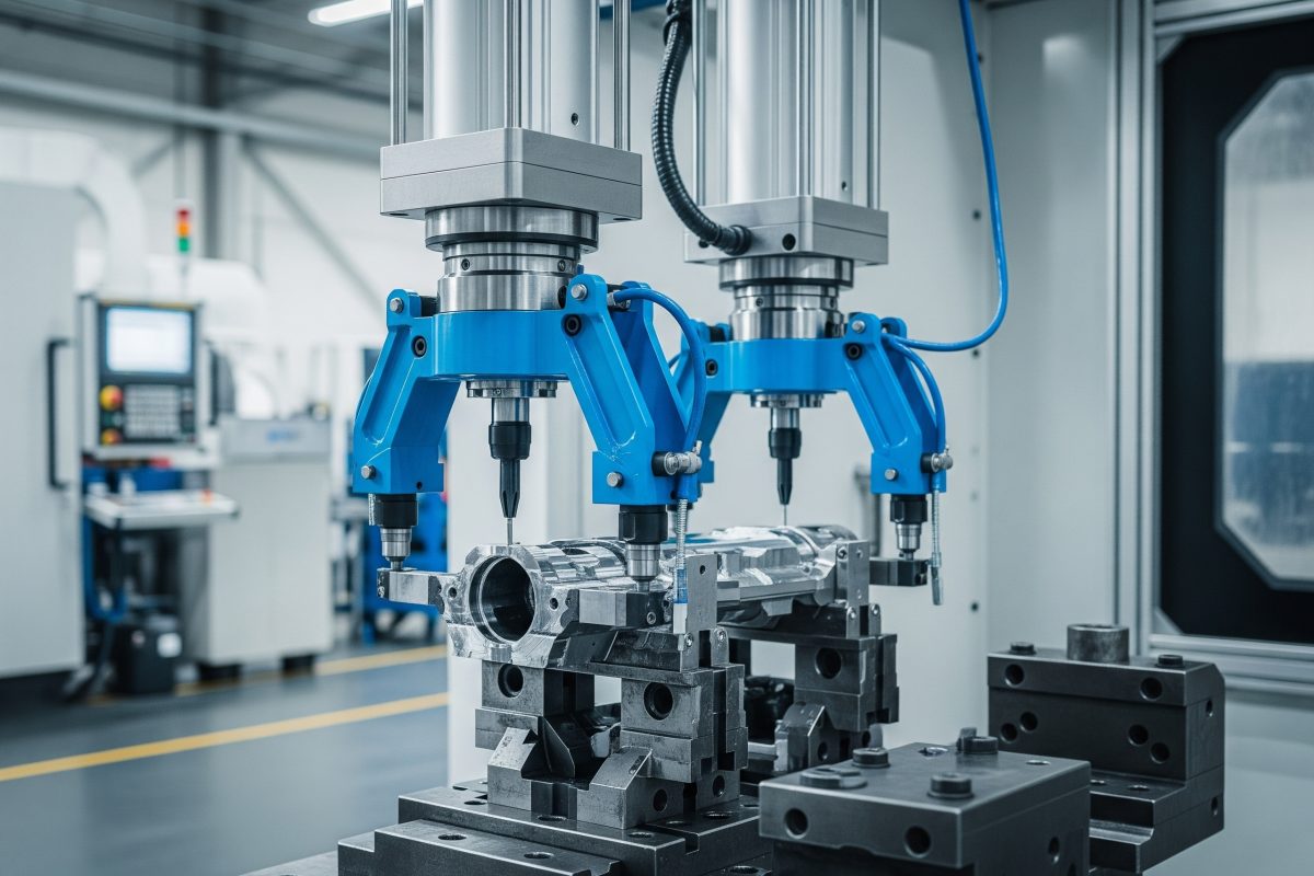 Pneumatski stezni cilindri sigurno drže obradak u centru za obradu, montažnoj stezi ili zavarivačkoj upori, pokazujući sigurno i ponovljivo stezanje.