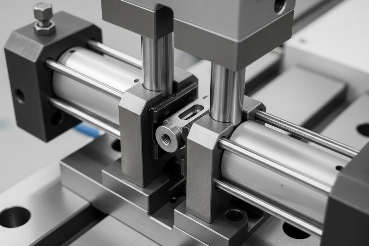 Kompakti cilindri za vođenje čvrsto stežu obradak male do srednje veličine unutar industrijske stege u skučenom prostoru tokom sklapanja ili obrade.