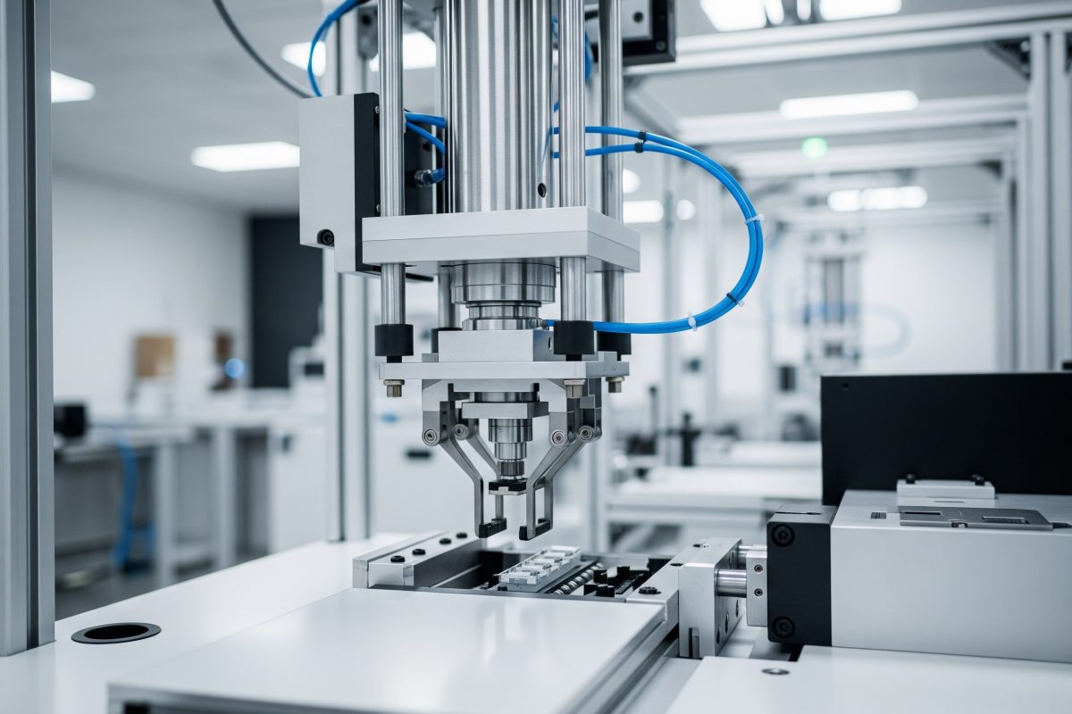 Kompaktni cilindri za vođenje u sistemu za hvatanje i postavljanje, precizno rukujući i prenoseći male dijelove u sklapanju elektronike, pakovanju ili lakoj proizvodnji.