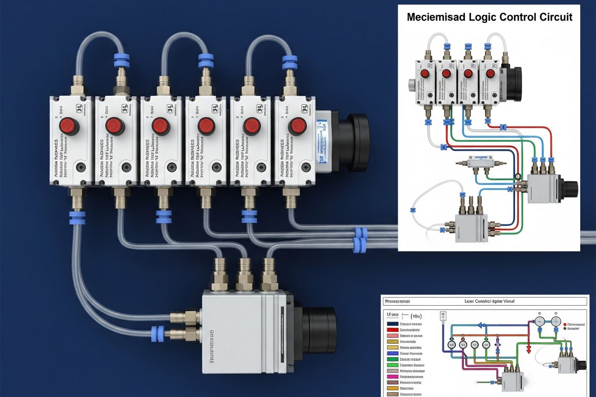 機械式按鈕控制閥門，可作為純氣動邏輯控制系統的輸入元件，在此系統中不需要使用電子訊號。